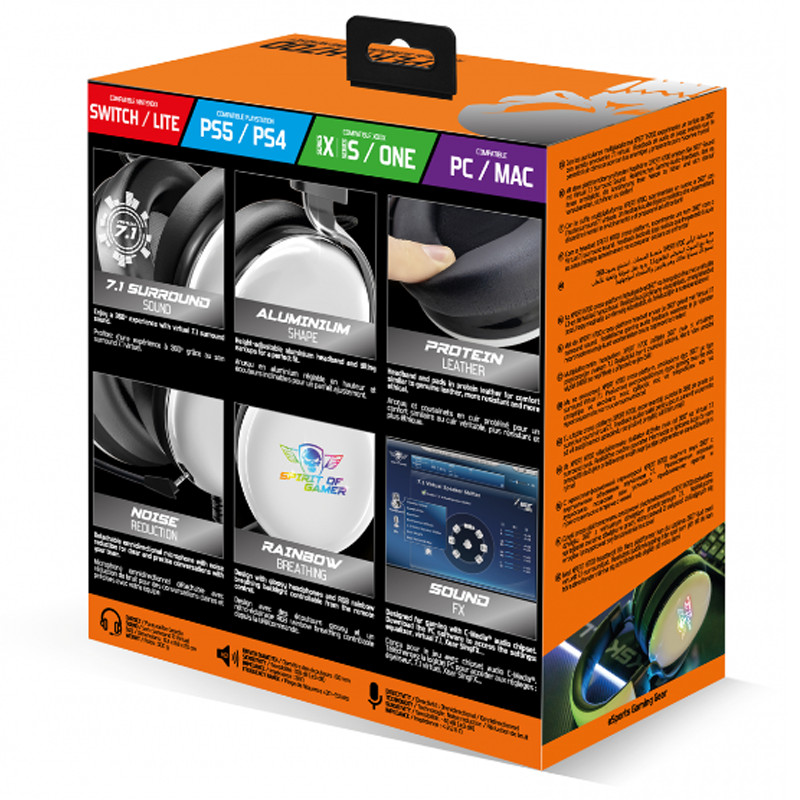 Micro Casque Gamer Spirit Of Gamer Xpert H700 RGB Blanc En Tunisie