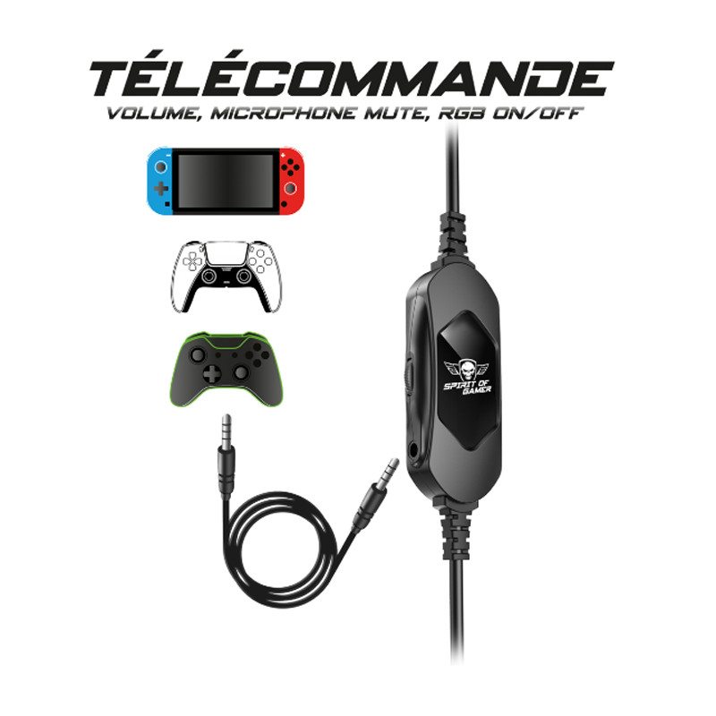 Micro Casque Gamer Spirit Of Gamer Xpert H700 RGB Blanc En Tunisie