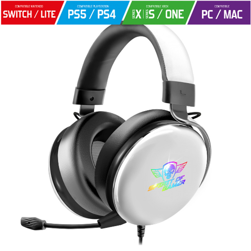 Micro Casque Gamer Spirit Of Gamer Xpert H700 RGB Blanc En Tunisie