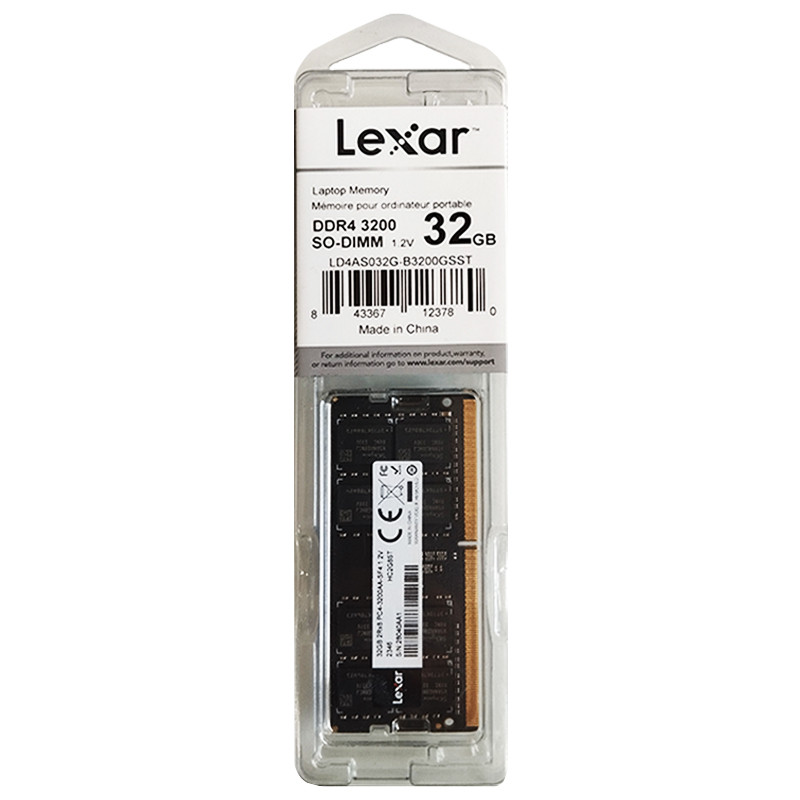 Barette Mémoire Lexar 32Go DDR4 3200MHz SO-DIMM en Tunisie