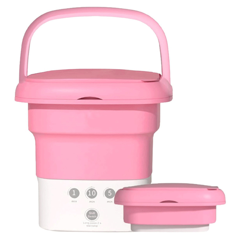 Mini Machine à Laver Semi Automatique Pliante 3.5 Litres Rose en Tunisie