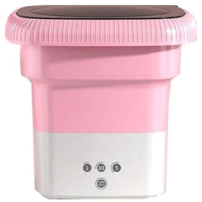 Mini Machine à Laver Semi Automatique Pliante 3.5 Litres Rose