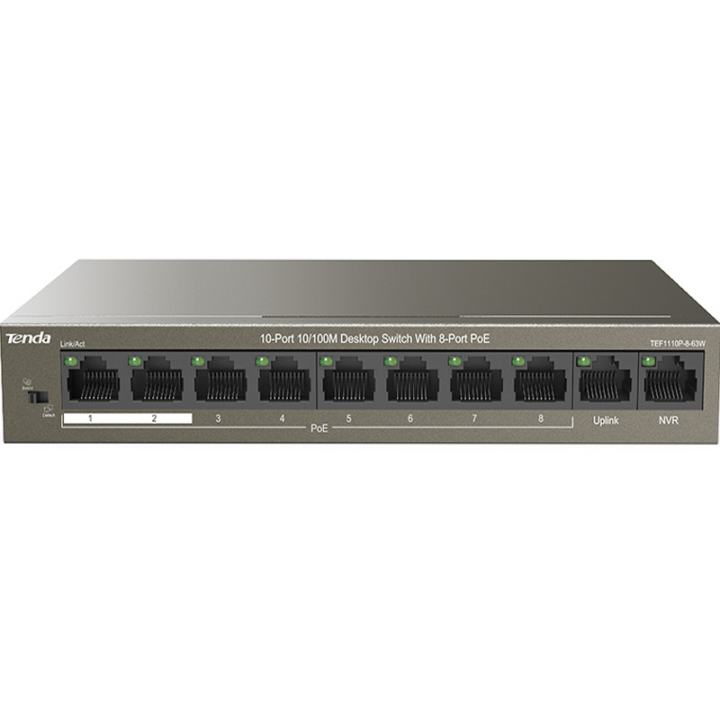 Switch De Bureau Tenda TEF1110P-8-63W 10 Ports 10/100 Mbps Marron en Tunisie Switch De Bureau Tenda TEF1110P-8-63W 10 Ports 10/100 Mbps Marron en Tunisie