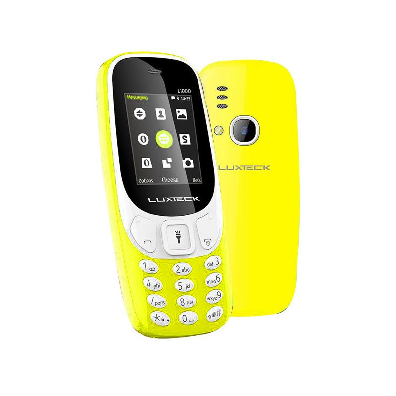 TÉLÉPHONE PORTABLE LUXTECK L1100  DOUBLE SIM JAUNE