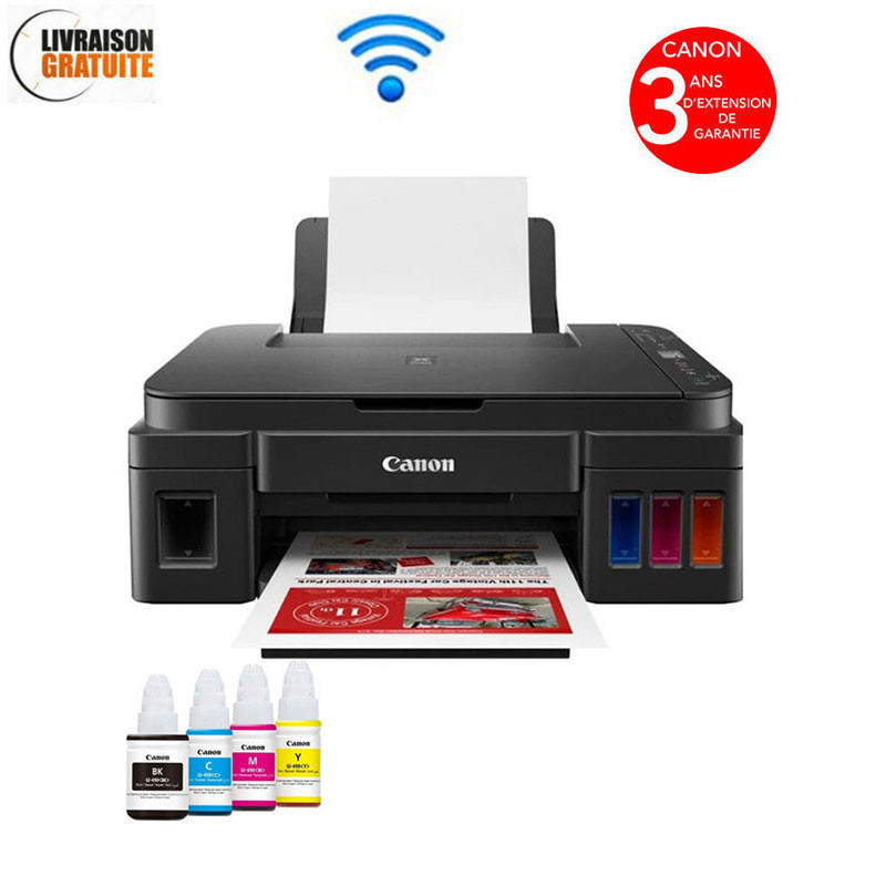 Imprimante à Réservoir Intégré Canon Pixma G3410 3en1 Couleur Wi-Fi Noir En Tunisie Imprimante à Réservoir Intégré Canon Pixma G3410 3en1 Couleur Wi-Fi Noir En Tunisie