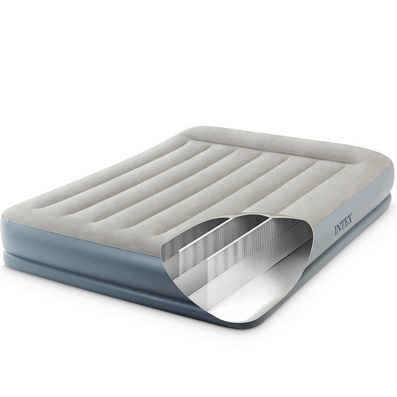 Intex Matelas Gonflable Pillow Rest Mid Rise 2 personnes Gris en Tunisie