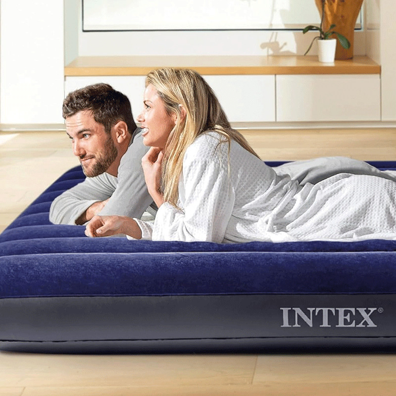 Intex Matelas Gonflable Classic Downy XXL 2 personnes Bleu en Tunisie