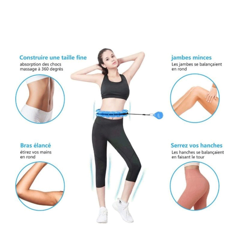 Cerceau de Fitness Avec Petits Nœuds Réglable Bleu en Tunisie