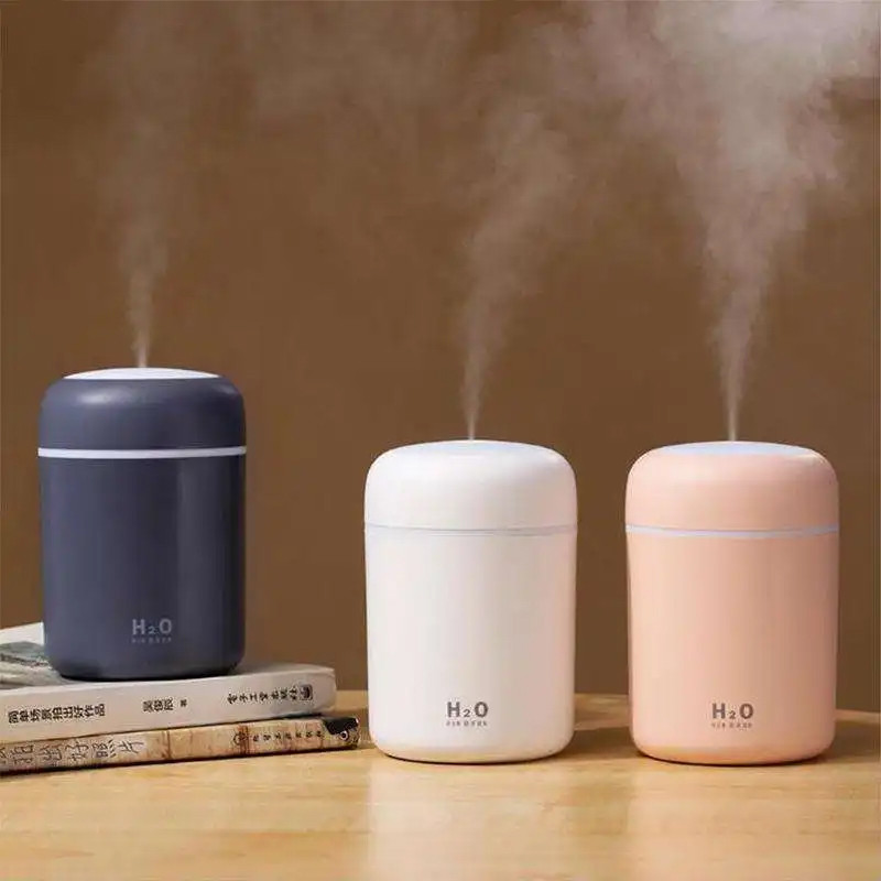 Diffuseur De Parfum Portable Avec Lumière Colorée 300 Ml Blanc En Tunisie