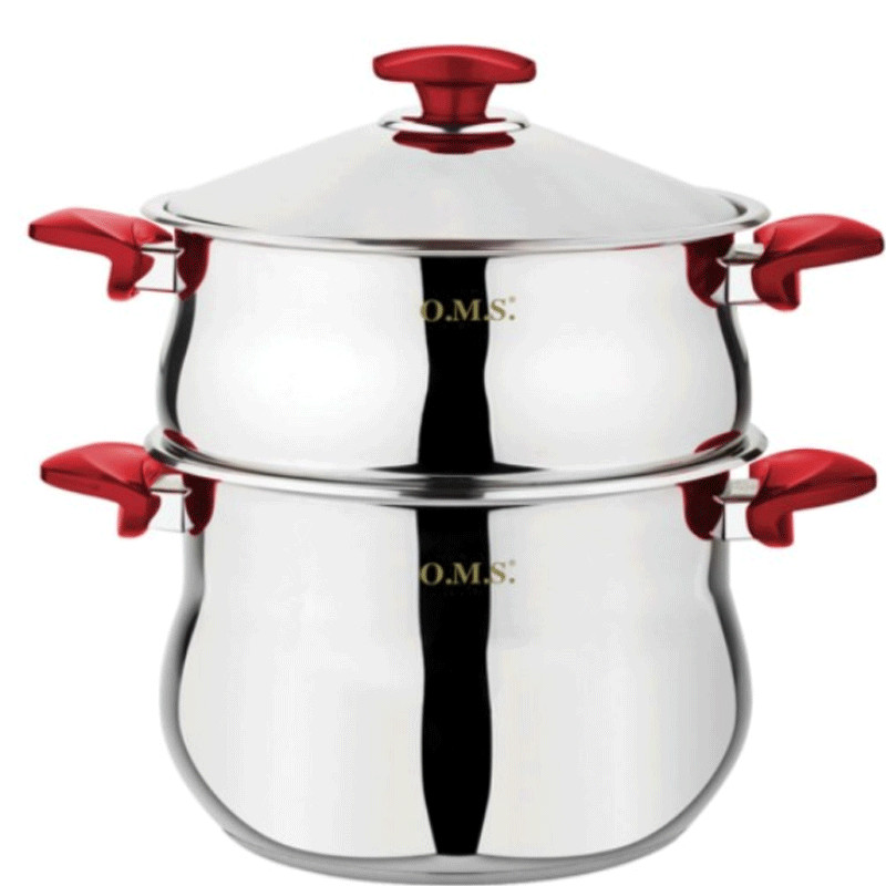 Couscoussier OMS Inox 3.5 Litres Rouge en Tunisie Couscoussier OMS Inox 3.5 Litres Rouge en Tunisie