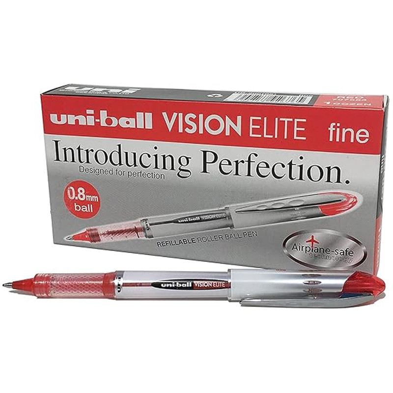 Stylo Roller Uniball Vision Elite 0.8mm Rouge En Tunisie
