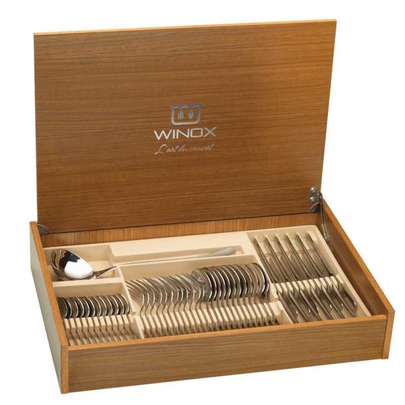Coffret Couverts En Bois Winox Jawhar 49 Pièces Inox en Tunisie Coffret Couverts En Bois Winox Jawhar 49 Pièces Inox en Tunisie