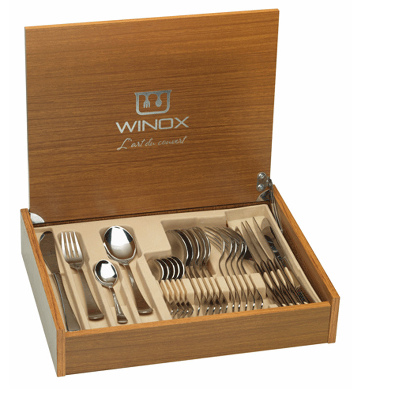Coffret Couverts En Bois Winox Ambre 24 Pièces Inox en Tunisie