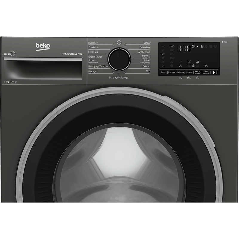 Machine à Laver Frontale Beko B3WFU4822MG 8Kg Inverter Gris Foncée en Tunisie