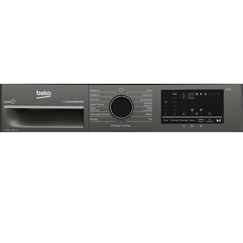 Machine à Laver Frontale Beko B3WFU4822MG 8Kg Inverter Gris Foncée en Tunisie