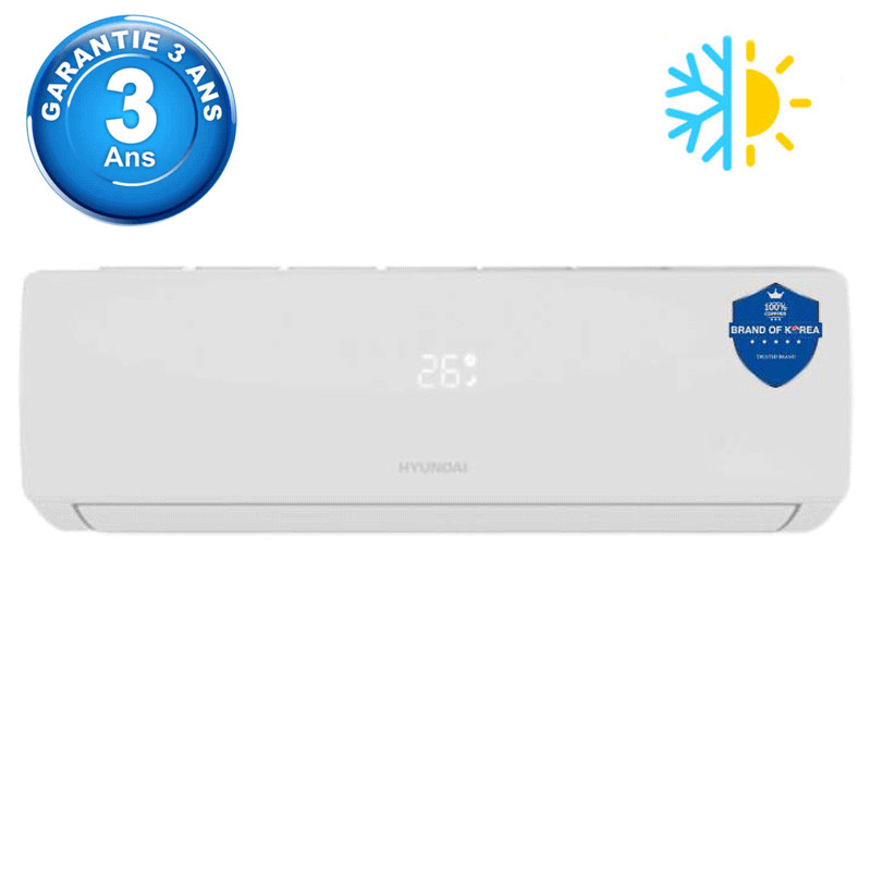 Climatiseur Hyundai 9000 BTU Chaud Froid Blanc