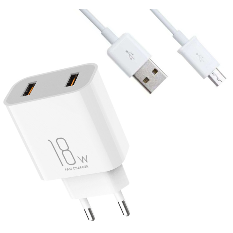 Chargeur Itel ICW 181E 2 Ports Micro USB Blanc en Tunisie