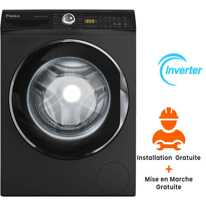 Machine à Laver Frontale Inverter Biolux M.MAXY110-S 10Kg Noir