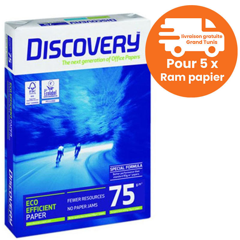 Rame Papier Discovery A4 75g/m² Extra Blanc en Tunisie