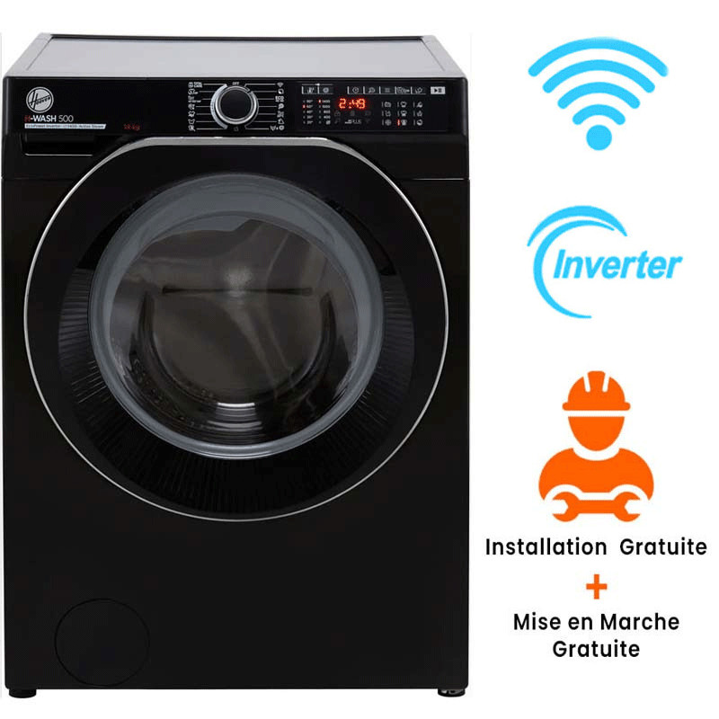 Machine à Laver Hoover Frontale Inverter 14kg Noir