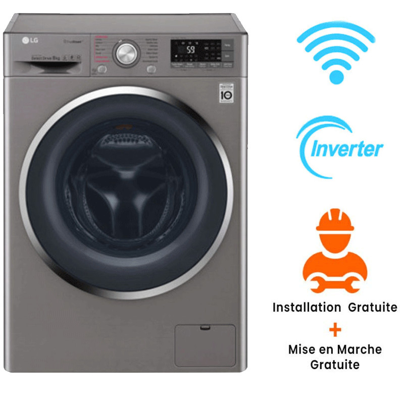 Lave Linge Frontale LG 9 Kg Silver (F4R5VYG2T )