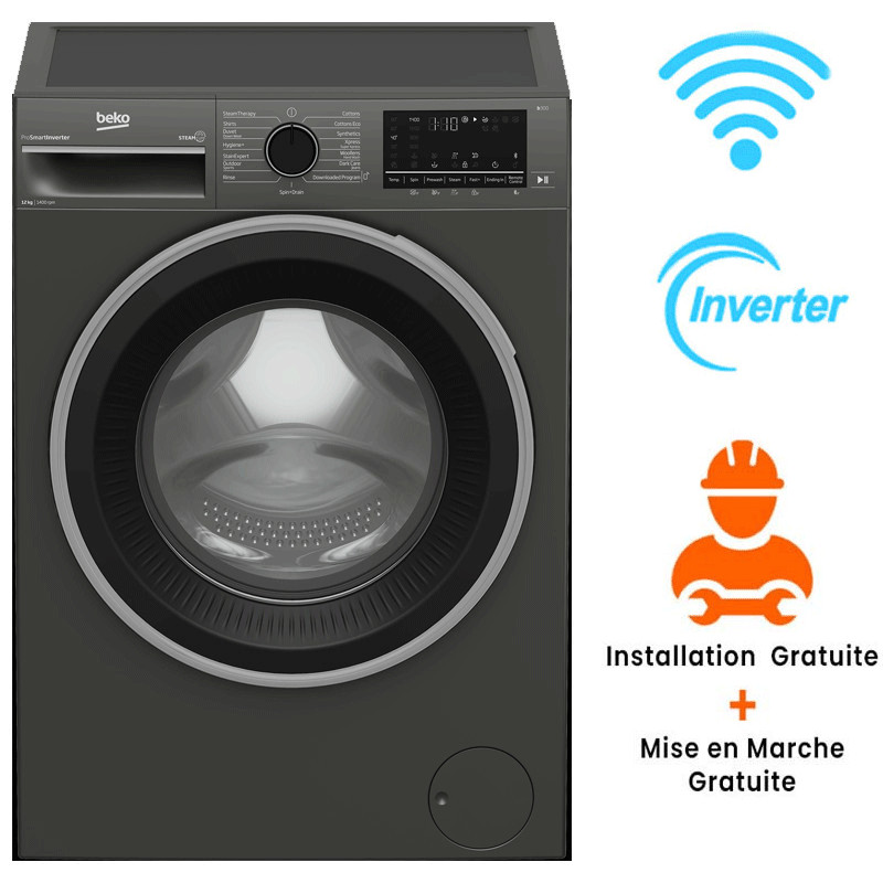 Machine à Laver Beko MACH-8KG1200TN 12Kg Smart Inverter Gris