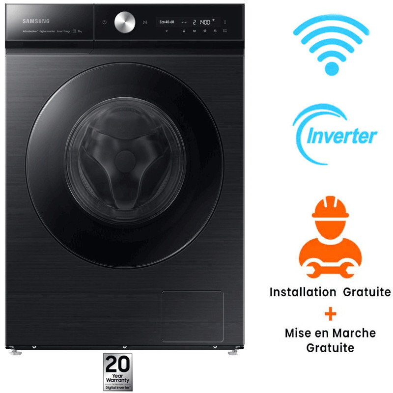 Machine À Laver Samsung WW11B1944GB Frontale AI Wash Digital Inverter 11Kg - Noir Machine À Laver Samsung WW11B1944GB Frontale AI Wash Digital Inverter 11Kg - Noir
