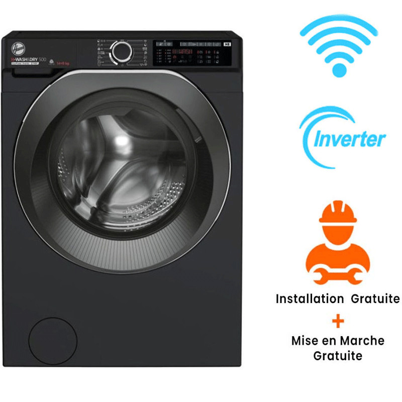 Lave linge Séchant Hoover H-Wash & Dry 14Kg Noir Lave linge Séchant Hoover H-Wash & Dry 14Kg Noir