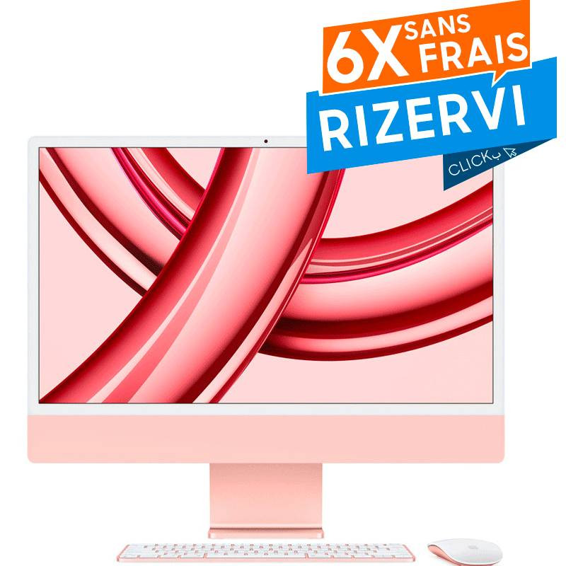 Apple iMac iMac Puce M3 8Go 256Go SSD Rose en Tunisie Apple iMac iMac Puce M3 8Go 256Go SSD Rose en Tunisie
