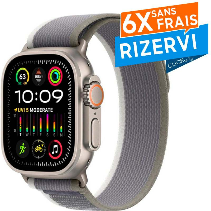 Apple Watch Ultra 2 Wifi 4G Titane 49MM Vert Gris en Tunisie Apple Watch Ultra 2 Wifi 4G Titane 49MM Vert Gris en Tunisie