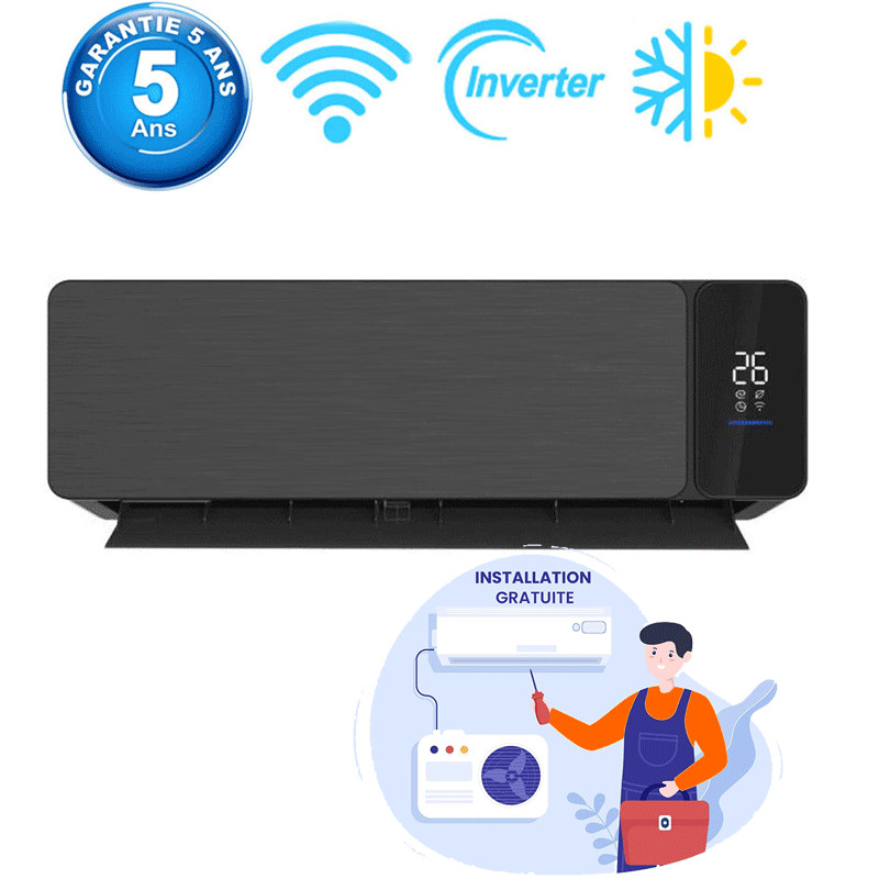 Climatiseur Biolux 12000 BTU Inverter Smart Chaud Froid - Noir Climatiseur Biolux 12000 BTU Inverter Smart Chaud Froid - Noir