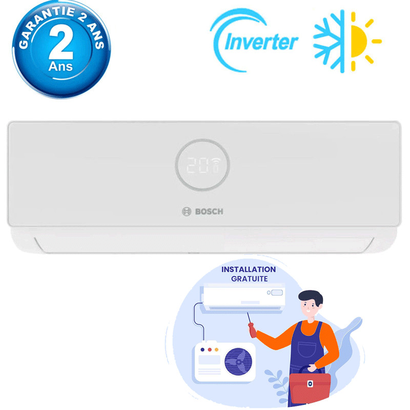 Climatiseur Bosch S5000I 12000 BTU Inverter Chaud & Froid Blanc en Tunisie Climatiseur Bosch S5000I 12000 BTU Inverter Chaud & Froid Blanc en Tunisie