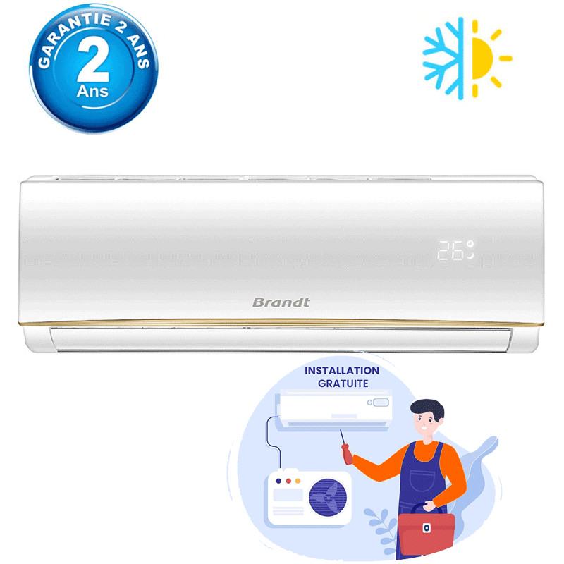 Climatiseur Brandt 9000 BTU Chaud & Froid - Blanc Climatiseur Brandt 9000 BTU Chaud & Froid - Blanc