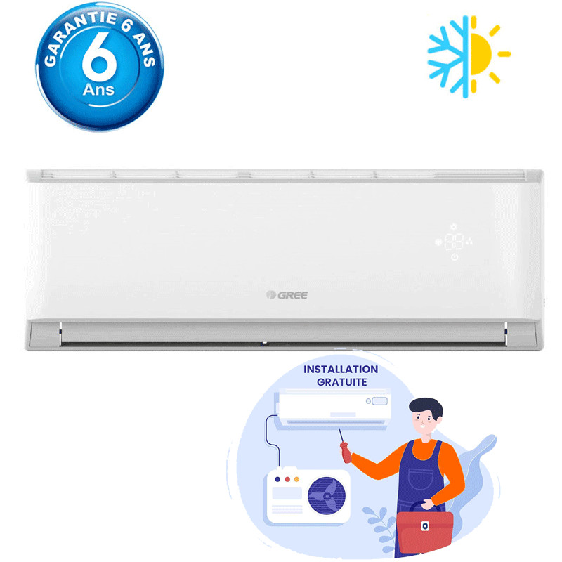 Climatiseur Gree Tropicalisé 9000 BTU Chaud Froid - Blanc