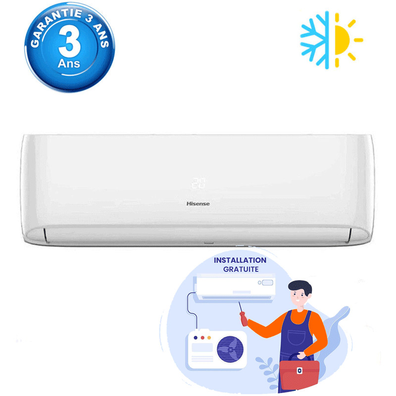 Climatiseur Hisense 9000 BTU Chaud Froid - Blanc en Tunisie Climatiseur Hisense 9000 BTU Chaud Froid - Blanc en Tunisie