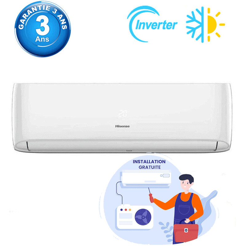 Climatiseur Hisense Inverter Smart 12000 BTU Chaud Froid Blanc en tunisie