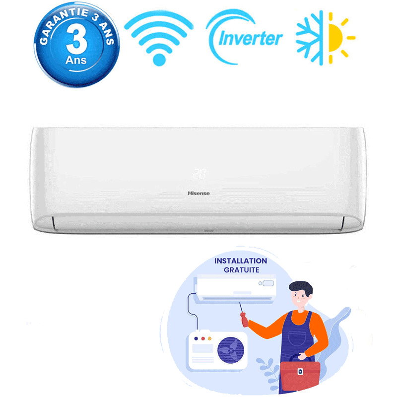 Hisense Climatiseur Tropicalisé Inverter 24000 BTU Chaud Froid Blanc Hisense Climatiseur Tropicalisé Inverter 24000 BTU Chaud Froid Blanc