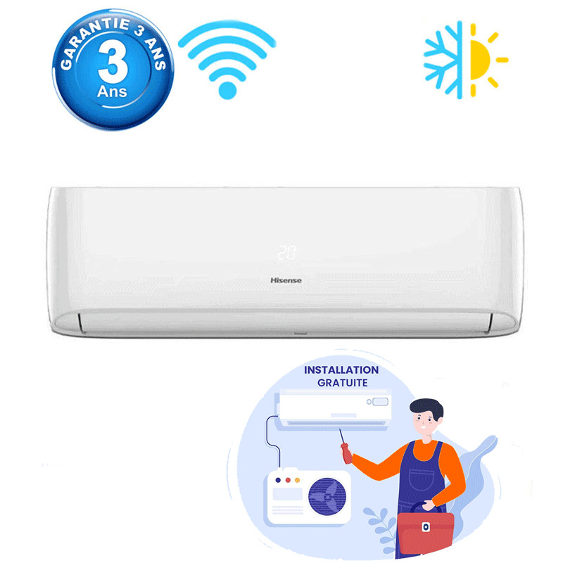 Climatiseur Hisense Tropicalisé 18000 BTU Chaud Froid Blanc en Tunisie Climatiseur Hisense Tropicalisé 18000 BTU Chaud Froid Blanc en Tunisie
