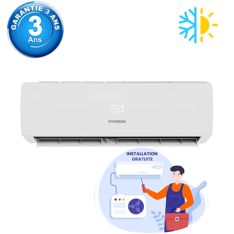Climatiseur Hyundai HY2-24T1 24000 BTU Chaud Froid Blanc en Tunisie Climatiseur Hyundai HY2-24T1 24000 BTU Chaud Froid Blanc en Tunisie