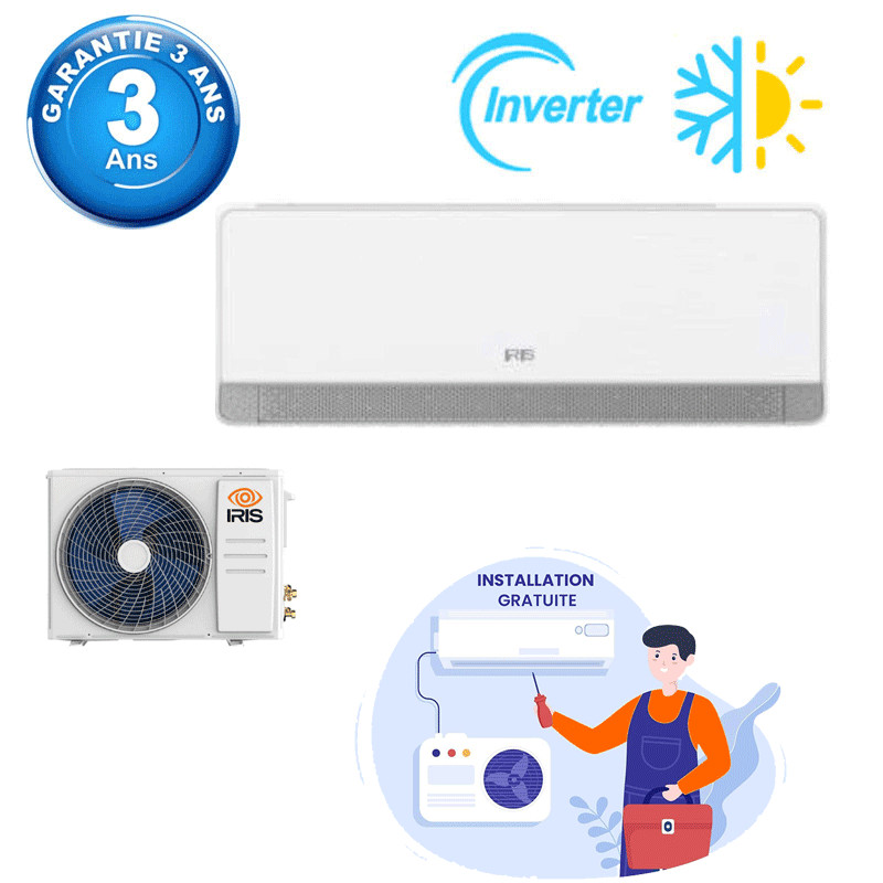 Climatiseur IRIS AZAO+ 12000 BTU Inverter Tropicalisé Chaud & Froid Blanc en Tunisie Climatiseur IRIS AZAO+ 12000 BTU Inverter Tropicalisé Chaud & Froid Blanc en Tunisie