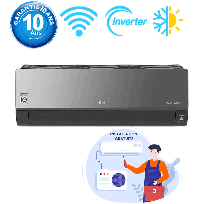 Climatiseur LG 12000 BTU Dual Inverter Artcool Chaud Froid (D12TAH) en Tunisie Climatiseur LG 12000 BTU Dual Inverter Artcool Chaud Froid (D12TAH) en Tunisie