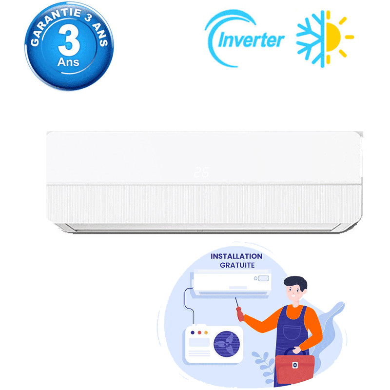 Climatiseur Maxwell Tropicalisé 12000 BTU Chaud Froid Inverter Blanc