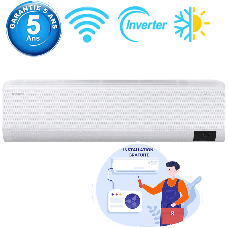 Climatiseur Samsung 12000 BTU Chaud Froid Inverter Blanc en Tunisie Climatiseur Samsung 12000 BTU Chaud Froid Inverter Blanc en Tunisie