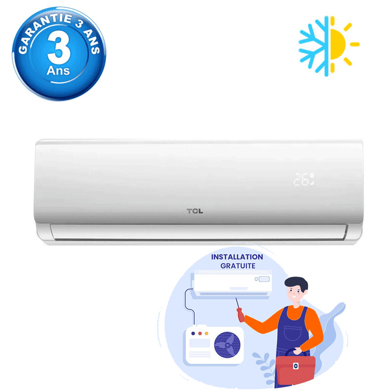 Climatiseur TCL 9000 BTU Chaud Froid Blanc en Tunisie Climatiseur TCL 9000 BTU Chaud Froid Blanc en Tunisie