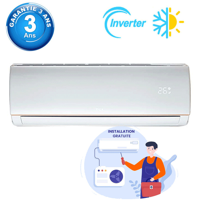 Climatiseur Inverter TCL 12000 BTU Chaud & Froid Blanc