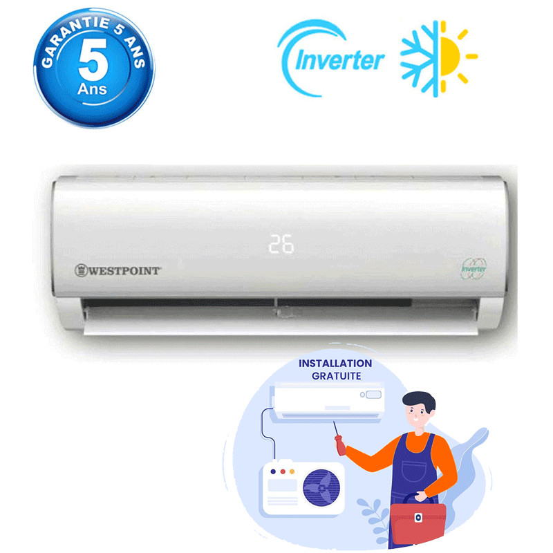 Climatiseur Westpoint Inverter 24000 BTU Chaud & Froid - Blanc Climatiseur Westpoint Inverter 24000 BTU Chaud & Froid - Blanc