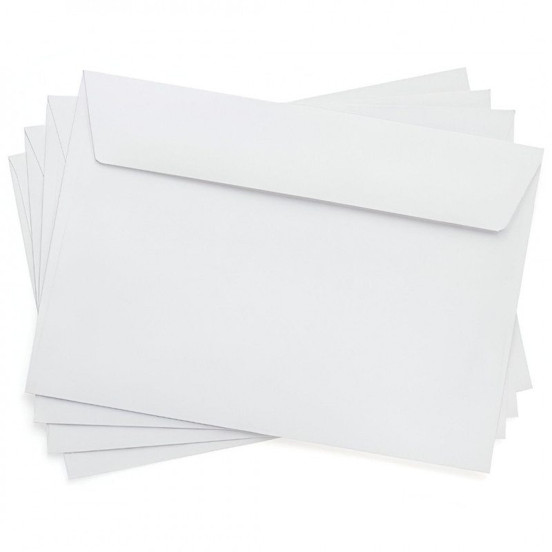 Paquet de 100 Enveloppes 176 X 250 90G Bande Adhesive Blanc en Tunisie