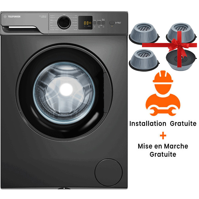 Machine à Laver Telefunken MACH-8KG1200 8Kg Gris Machine à Laver Telefunken MACH-8KG1200 8Kg Gris