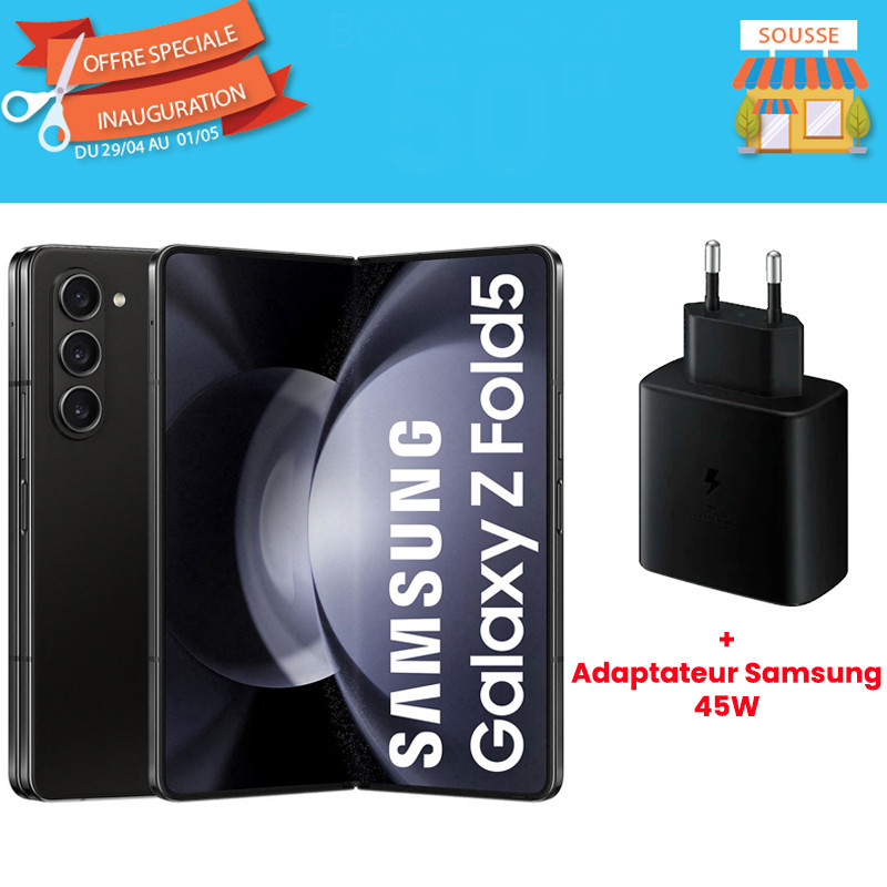 Samsung Galaxy Z Fold5 12 Go 256Go - Noir en Tunisie Samsung Galaxy Z Fold5 12 Go 256Go - Noir en Tunisie