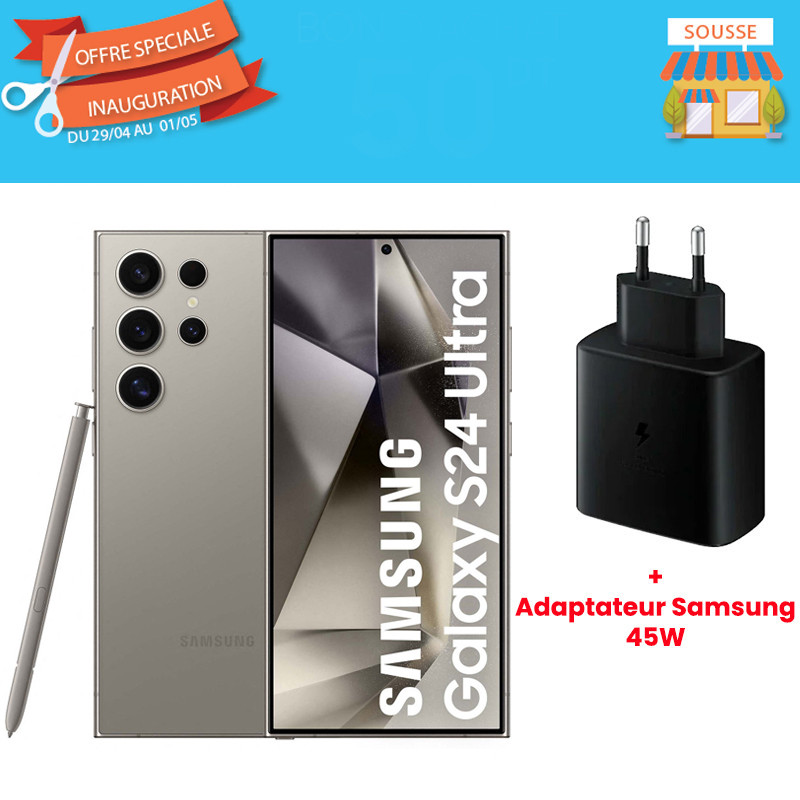 Samsung Galaxy S24 Ultra 12Go 256Go Gris en Tunisie